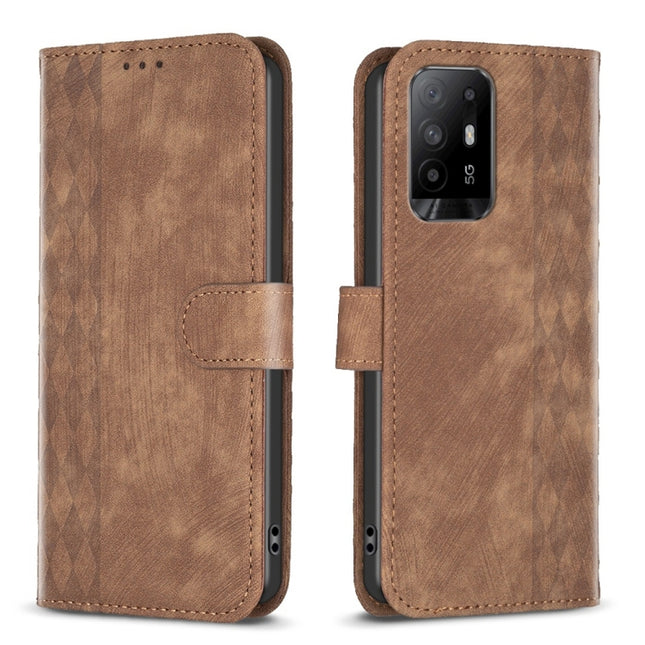 Plaid Embossed Leather Phone Case, For OPPO A94 5G / F19 Pro+ 5G, For OPPO A96 5G / Reno7 Z, For OPPO Find X6, For OPPO Find X6 Pro