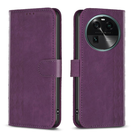 Plaid Embossed Leather Phone Case, For OPPO A94 5G / F19 Pro+ 5G, For OPPO A96 5G / Reno7 Z, For OPPO Find X6, For OPPO Find X6 Pro