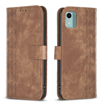 Plaid Embossed Leather Phone Case, For Nokia C12, For Nokia G42/G310, For Nokia C22, For Nokia C32