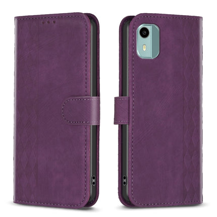 Plaid Embossed Leather Phone Case, For Nokia C12, For Nokia G42/G310, For Nokia C22, For Nokia C32