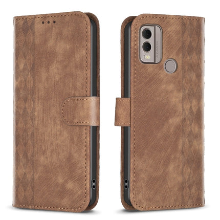 Plaid Embossed Leather Phone Case, For Nokia G42/G310, For Nokia C12, For Nokia C22, For Nokia C32