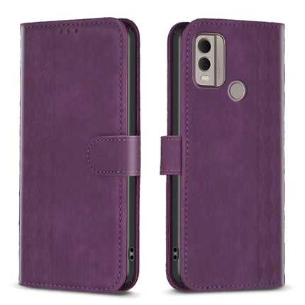 Plaid Embossed Leather Phone Case, For Nokia G42/G310, For Nokia C12, For Nokia C22, For Nokia C32