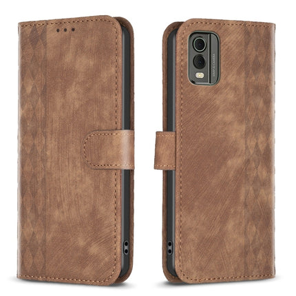 Plaid Embossed Leather Phone Case, For Nokia C12, For Nokia G42/G310, For Nokia C22, For Nokia C32