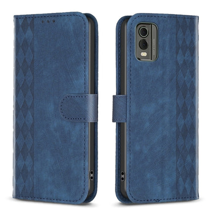 Plaid Embossed Leather Phone Case, For Nokia G42/G310, For Nokia C12, For Nokia C22, For Nokia C32