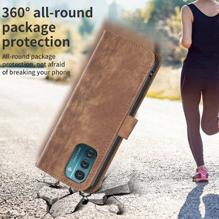 Plaid Embossed Leather Phone Case, For Nokia G21 / G11, For Nokia G22