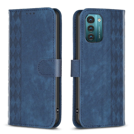Plaid Embossed Leather Phone Case, For Nokia G21 / G11, For Nokia G22
