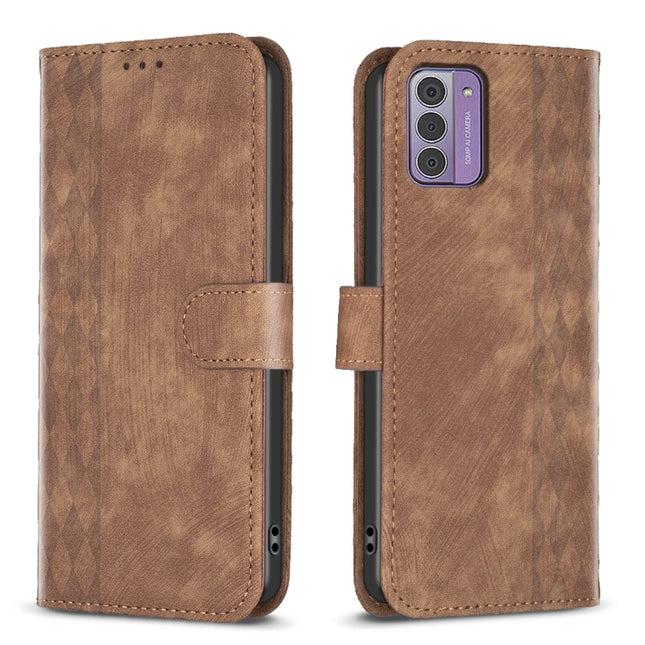 Plaid Embossed Leather Phone Case, For Nokia G42/G310, For Nokia C12, For Nokia C22, For Nokia C32