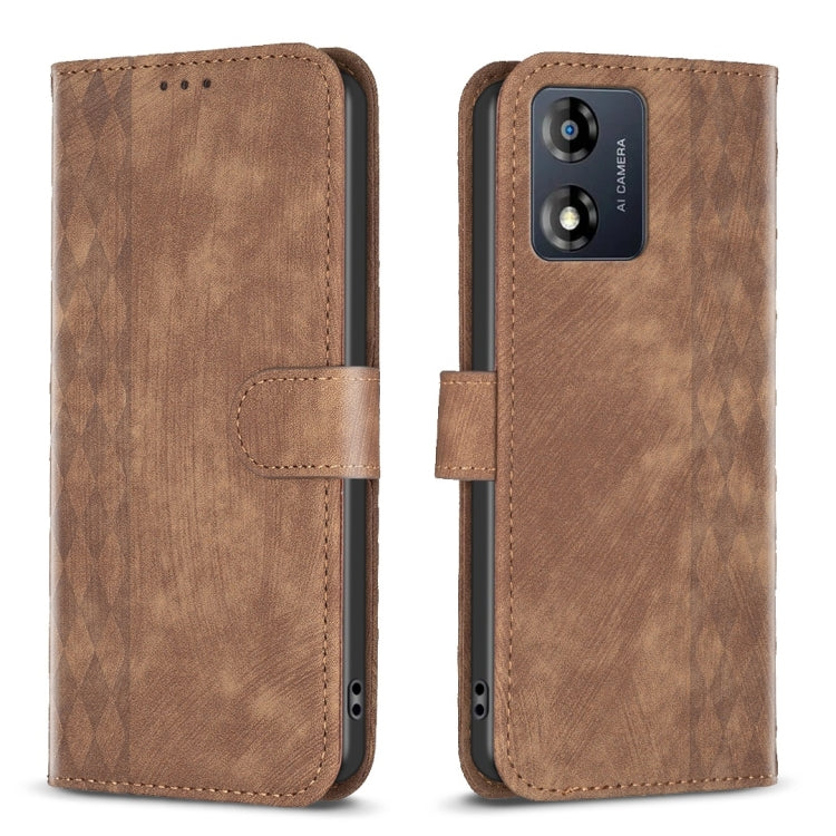 Plaid Embossed Leather Phone Case