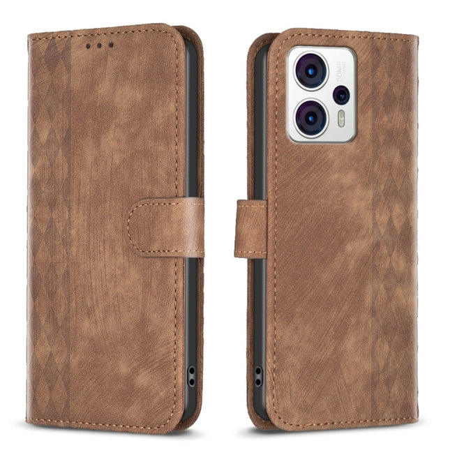 Plaid Embossed Leather Phone Case, For Motorola Moto G14 4G, For Motorola Moto E13 4G, For Motorola Moto G13 4G /G53 5G, For Motorola Moto G73 5G