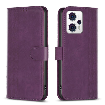 Plaid Embossed Leather Phone Case, For Motorola Moto G14 4G, For Motorola Moto E13 4G, For Motorola Moto G13 4G /G53 5G, For Motorola Moto G73 5G