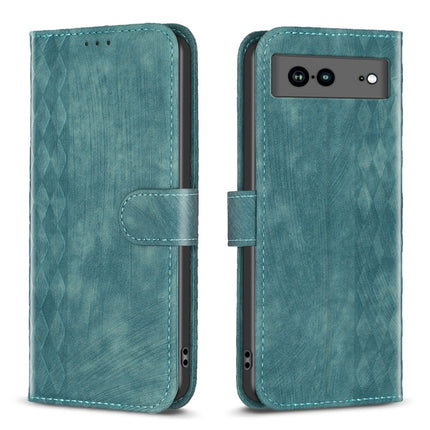 Plaid Embossed Leather Phone Case, For Google Pixel 7, For Google Pixel 7a, For Google Pixel 7 Pro, For Google Pixel 8