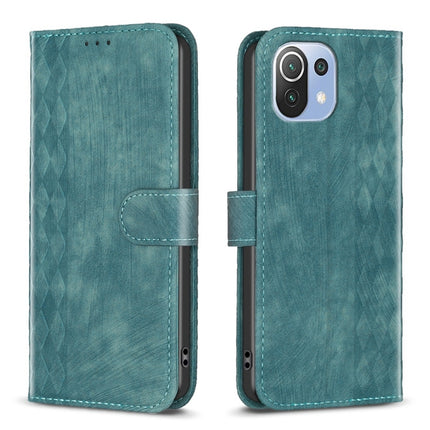Plaid Embossed Leather Phone Case, For Xiaomi Poco M3 Pro, For Xiaomi 11 Lite, For Xiaomi Redmi Note 10 4G, For Xiaomi Redmi Note 10 Pro