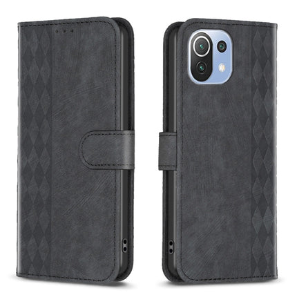 Plaid Embossed Leather Phone Case, For Xiaomi Poco M3 Pro, For Xiaomi 11 Lite, For Xiaomi Redmi Note 10 4G, For Xiaomi Redmi Note 10 Pro