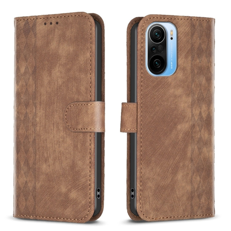 Plaid Embossed Leather Phone Case, For Xiaomi 11i / Redmi K40, For Xiaomi 12 Pro, For Xiaomi 12, For Xiaomi 11T / 11T Pro