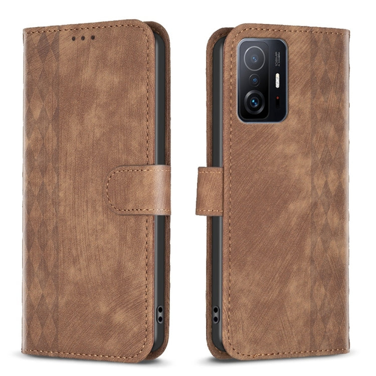 Plaid Embossed Leather Phone Case, For Xiaomi 11i / Redmi K40, For Xiaomi 12 Pro, For Xiaomi 12, For Xiaomi 11T / 11T Pro