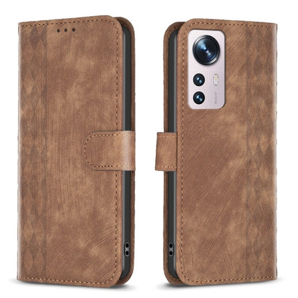 Plaid Embossed Leather Phone Case, For Xiaomi 11i / Redmi K40, For Xiaomi 12 Pro, For Xiaomi 12, For Xiaomi 11T / 11T Pro
