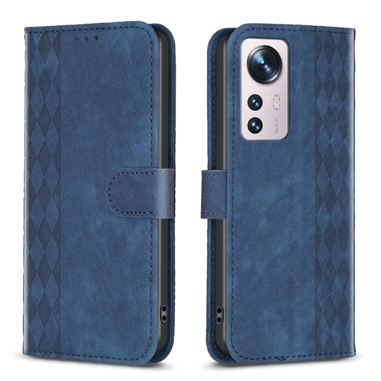 Plaid Embossed Leather Phone Case, For Xiaomi 11i / Redmi K40, For Xiaomi 12 Pro, For Xiaomi 12, For Xiaomi 11T / 11T Pro