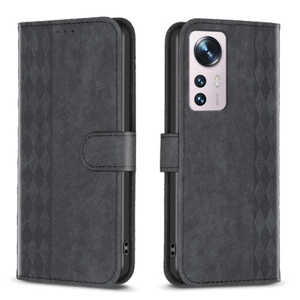 Plaid Embossed Leather Phone Case, For Xiaomi 11i / Redmi K40, For Xiaomi 12 Pro, For Xiaomi 12, For Xiaomi 11T / 11T Pro