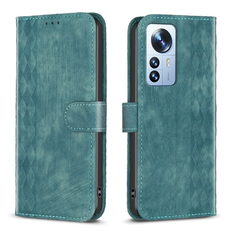 Plaid Embossed Leather Phone Case, For Xiaomi 11i / Redmi K40, For Xiaomi 12 Pro, For Xiaomi 12, For Xiaomi 11T / 11T Pro