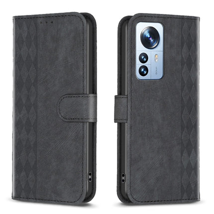 Plaid Embossed Leather Phone Case, For Xiaomi 11i / Redmi K40, For Xiaomi 12 Pro, For Xiaomi 12, For Xiaomi 11T / 11T Pro