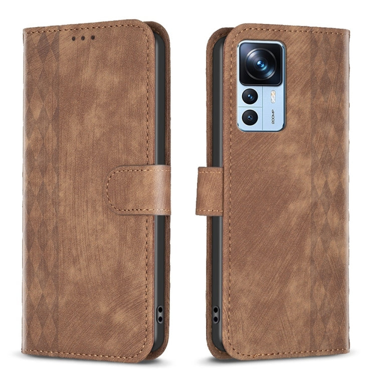 Plaid Embossed Leather Phone Case, For Xiaomi 13, For Xiaomi 12T / 12T Pro, For Xiaomi Redmi Note 11 Pro, For Xiaomi 12 Lite