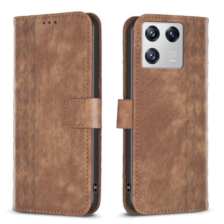 Plaid Embossed Leather Phone Case, For Xiaomi 13, For Xiaomi 12T / 12T Pro, For Xiaomi Redmi Note 11 Pro, For Xiaomi 12 Lite