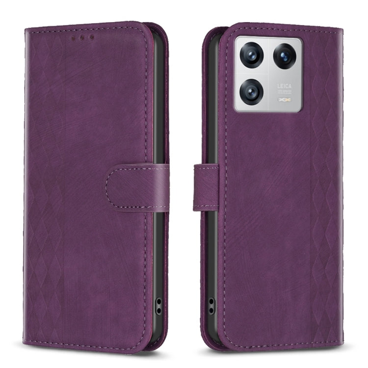 Plaid Embossed Leather Phone Case, For Xiaomi 13, For Xiaomi 12T / 12T Pro, For Xiaomi Redmi Note 11 Pro, For Xiaomi 12 Lite