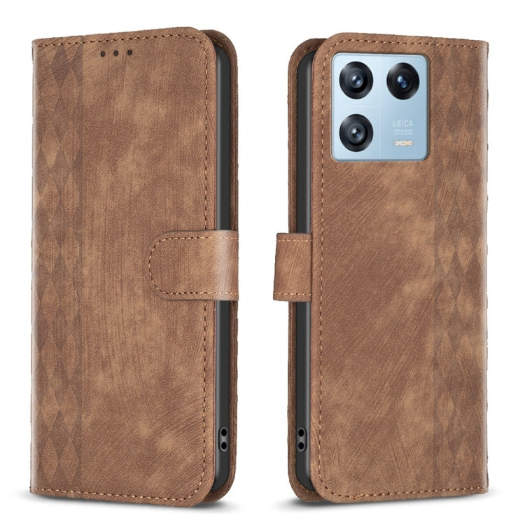Plaid Embossed Leather Phone Case, For Xiaomi Redmi 12C, For Xiaomi 13 Lite 5G / Civi 2, For Xiaomi Redmi K60 / K60 Pro, For Xiaomi 13 Pro