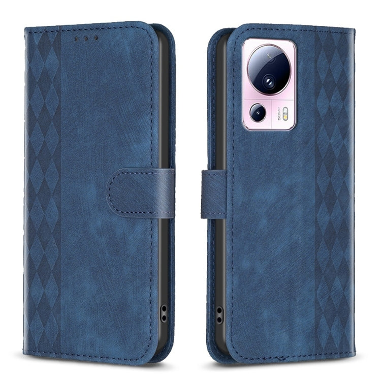 Plaid Embossed Leather Phone Case, For Xiaomi Redmi 12C, For Xiaomi 13 Lite 5G / Civi 2, For Xiaomi Redmi K60 / K60 Pro, For Xiaomi 13 Pro