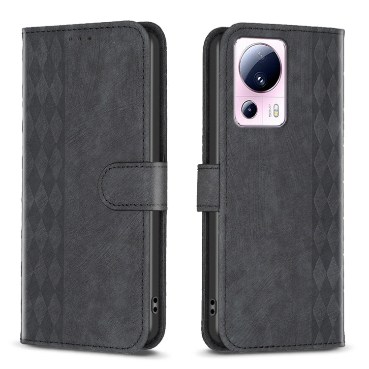 Plaid Embossed Leather Phone Case, For Xiaomi Redmi 12C, For Xiaomi 13 Lite 5G / Civi 2, For Xiaomi Redmi K60 / K60 Pro, For Xiaomi 13 Pro