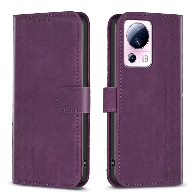 Plaid Embossed Leather Phone Case, For Xiaomi Redmi 12C, For Xiaomi 13 Lite 5G / Civi 2, For Xiaomi Redmi K60 / K60 Pro, For Xiaomi 13 Pro