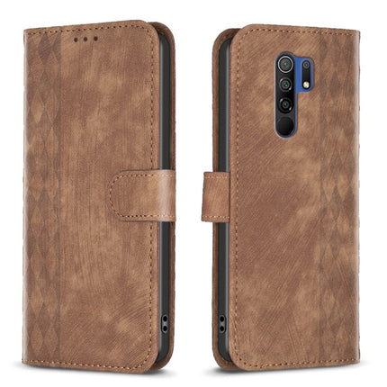 Plaid Embossed Leather Phone Case, For Xiaomi Poco M3 CN Version, For Xiaomi Poco X3 / X3 NFC, For Xiaomi Redmi 9A, For Xiaomi Redmi 9