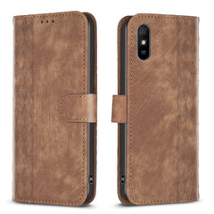 Plaid Embossed Leather Phone Case, For Xiaomi Redmi 9A, For Xiaomi Redmi 9, For Xiaomi Redmi 9C, For Xiaomi Redmi Note 9