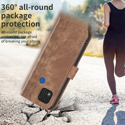Plaid Embossed Leather Phone Case, For Xiaomi Redmi 9C, For Xiaomi Redmi Note 9, For Xiaomi Redmi Note 9 Pro