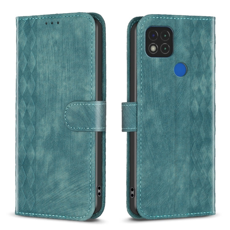 Plaid Embossed Leather Phone Case, For Xiaomi Redmi 9A, For Xiaomi Redmi 9, For Xiaomi Redmi 9C, For Xiaomi Redmi Note 9