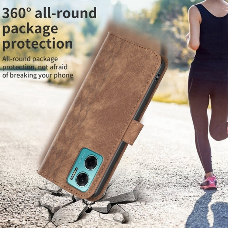 Plaid Embossed Leather Phone Case, For Xiaomi Redmi 10 5G / Note 11E, For Xiaomi Redmi 10C, For Xiaomi Redmi Note 11, For Xiaomi Redmi 10 2022