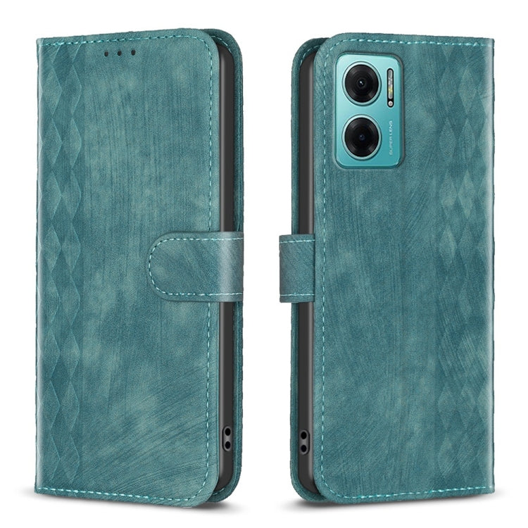 Plaid Embossed Leather Phone Case, For Xiaomi Redmi 10 5G / Note 11E, For Xiaomi Redmi 10C, For Xiaomi Redmi Note 11, For Xiaomi Redmi 10 2022
