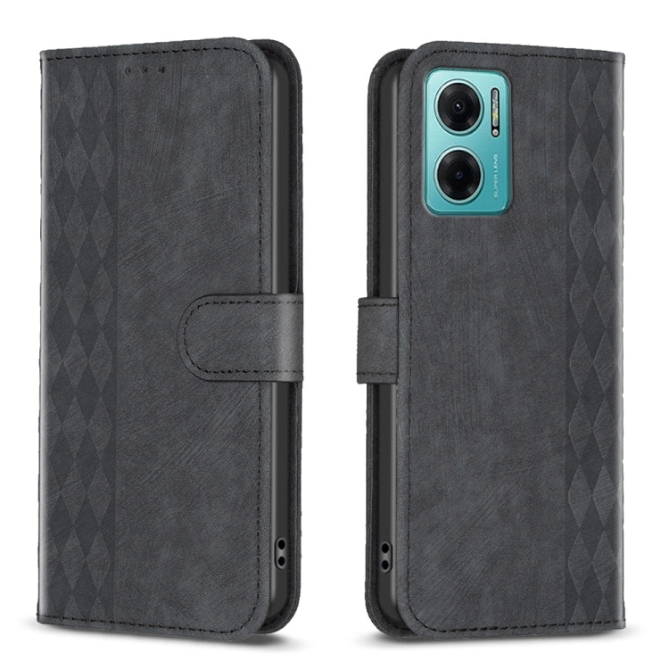 Plaid Embossed Leather Phone Case, For Xiaomi Redmi 10 5G / Note 11E, For Xiaomi Redmi 10C, For Xiaomi Redmi Note 11, For Xiaomi Redmi 10 2022