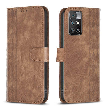 Plaid Embossed Leather Phone Case, For Xiaomi Redmi 10 5G / Note 11E, For Xiaomi Redmi 10C, For Xiaomi Redmi Note 11, For Xiaomi Redmi 10 2022