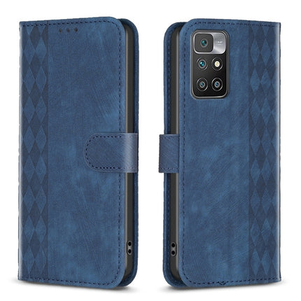 Plaid Embossed Leather Phone Case, For Xiaomi Redmi 10 5G / Note 11E, For Xiaomi Redmi 10C, For Xiaomi Redmi Note 11, For Xiaomi Redmi 10 2022