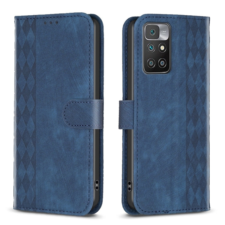 Plaid Embossed Leather Phone Case, For Xiaomi Redmi 10 5G / Note 11E, For Xiaomi Redmi 10C, For Xiaomi Redmi Note 11, For Xiaomi Redmi 10 2022