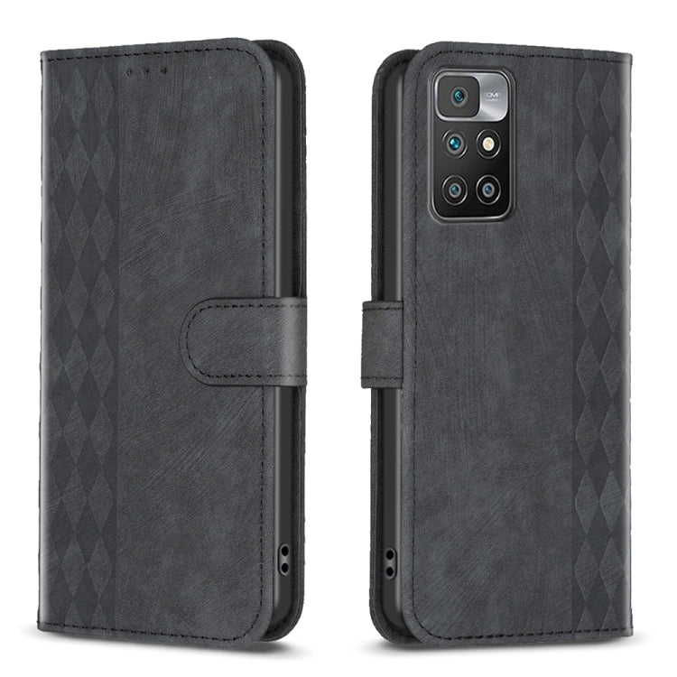 Plaid Embossed Leather Phone Case, For Xiaomi Redmi 10 5G / Note 11E, For Xiaomi Redmi 10C, For Xiaomi Redmi Note 11, For Xiaomi Redmi 10 2022