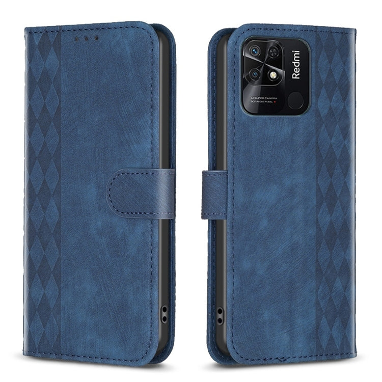 Plaid Embossed Leather Phone Case, For Xiaomi Redmi 10 5G / Note 11E, For Xiaomi Redmi 10C, For Xiaomi Redmi Note 11, For Xiaomi Redmi 10 2022