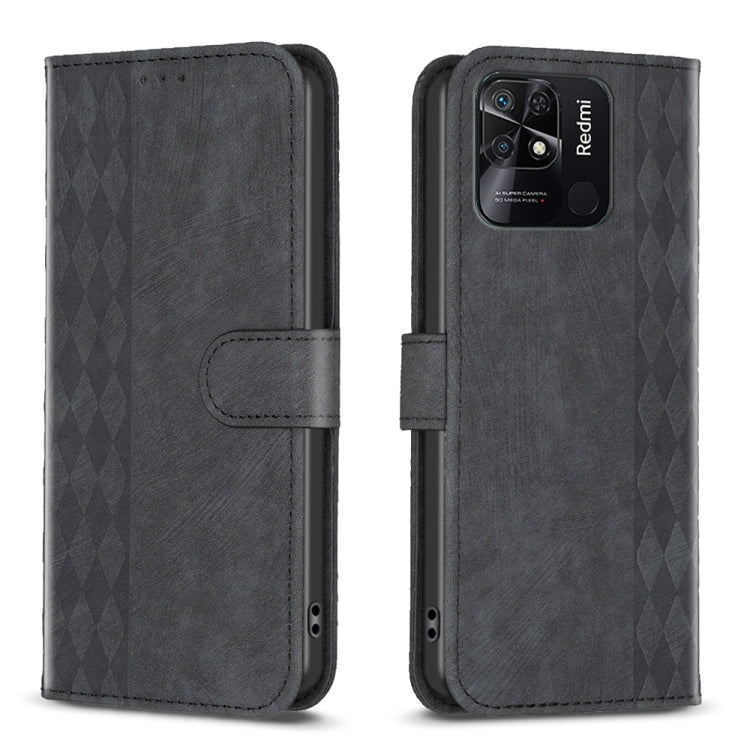 Plaid Embossed Leather Phone Case, For Xiaomi Redmi 10 5G / Note 11E, For Xiaomi Redmi 10C, For Xiaomi Redmi Note 11, For Xiaomi Redmi 10 2022