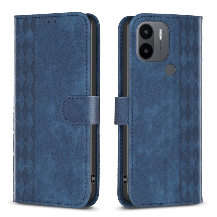 Plaid Embossed Leather Phone Case, For Xiaomi Redmi A1 / A1+, For Xiaomi Redmi Note 12 Pro+ Global, For Xiaomi Redmi Note 12 Pro Global, For Xiaomi Redmi Note 12 5G Global