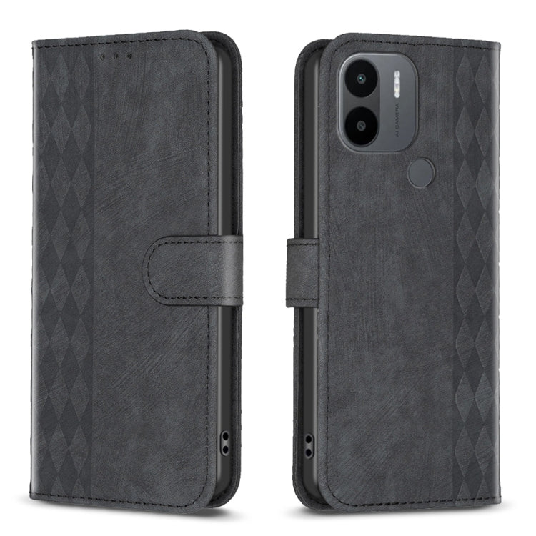 Plaid Embossed Leather Phone Case, For Xiaomi Redmi A1 / A1+, For Xiaomi Redmi Note 12 Pro+ Global, For Xiaomi Redmi Note 12 Pro Global, For Xiaomi Redmi Note 12 5G Global