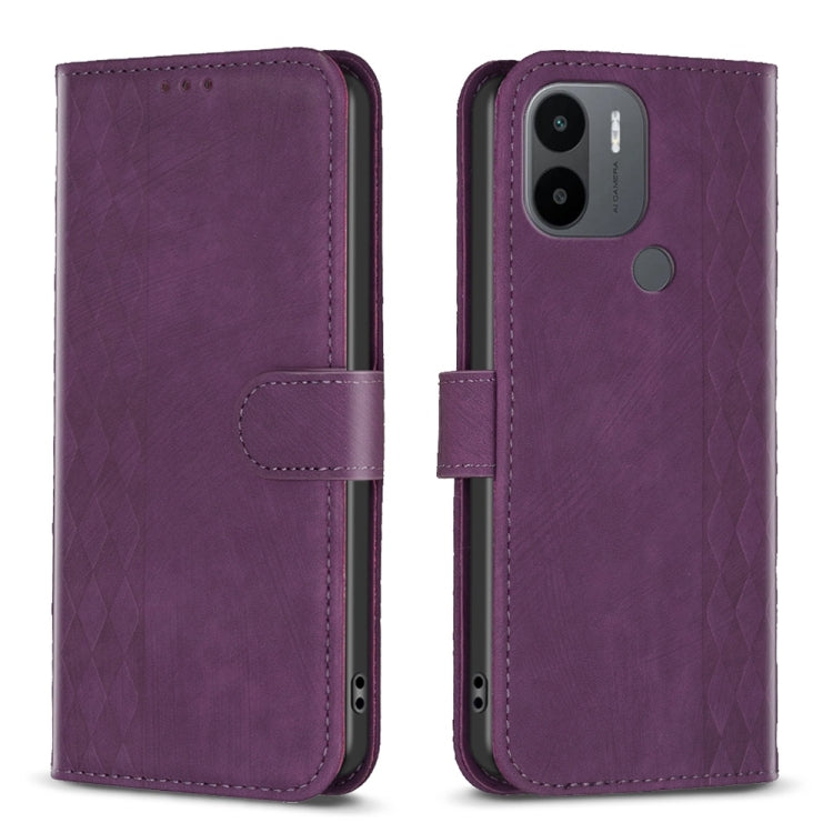 Plaid Embossed Leather Phone Case, For Xiaomi Redmi A1 / A1+, For Xiaomi Redmi Note 12 Pro+ Global, For Xiaomi Redmi Note 12 Pro Global, For Xiaomi Redmi Note 12 5G Global