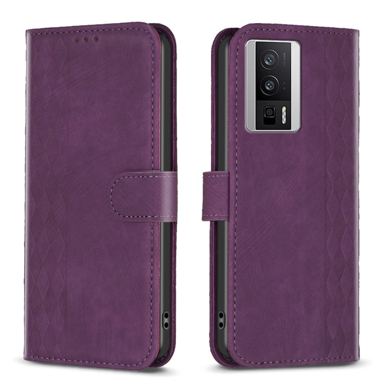 Plaid Embossed Leather Phone Case, For Xiaomi Redmi 12C, For Xiaomi 13 Lite 5G / Civi 2, For Xiaomi Redmi K60 / K60 Pro, For Xiaomi 13 Pro