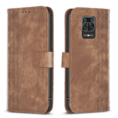 Plaid Embossed Leather Phone Case, For Xiaomi Redmi Note 9 Pro