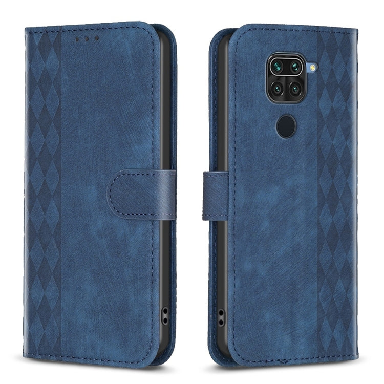 Plaid Embossed Leather Phone Case, For Xiaomi Redmi 9A, For Xiaomi Redmi 9, For Xiaomi Redmi 9C, For Xiaomi Redmi Note 9
